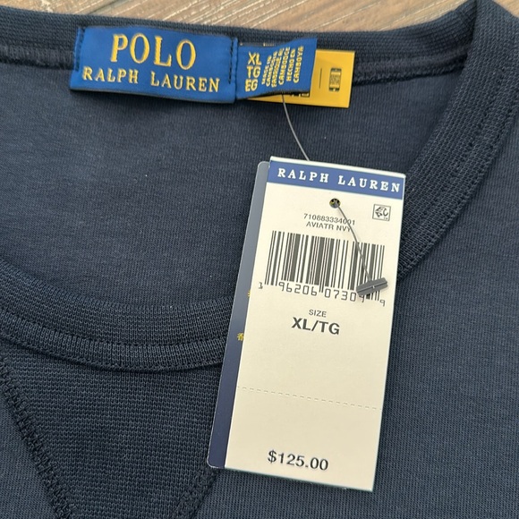 Brand new with tags men’s polo crewneck sweatshirt.  Size XL navy. - Picture 2 of 4